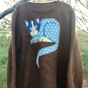 One Of A Kind Cat Sweater! Wool! Warm! Limited! A+